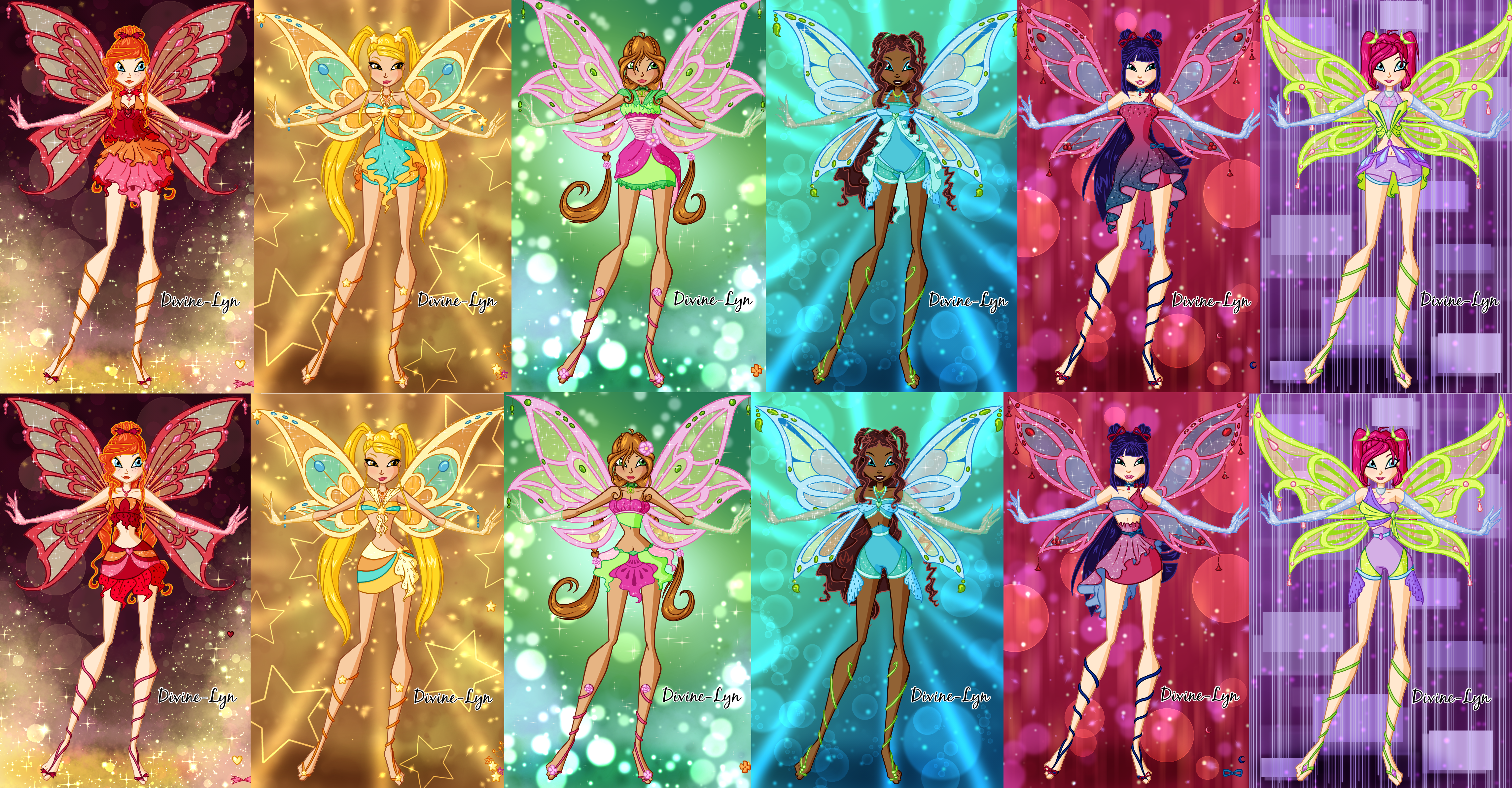winx club dress up games enchantix WINX GIRLS ENCHANTIX FORM by adrianaTheGirlOnFire on DeviantArt