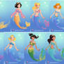 disney princesses as Mermaids