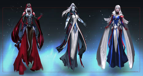 Commission: Priestesses - concept sketches