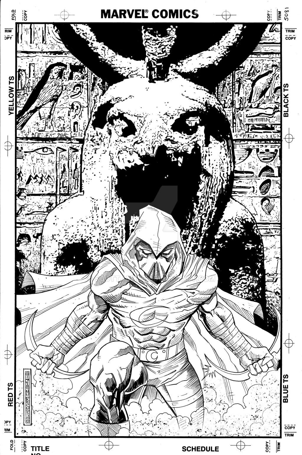 Moon Knight Inks Moon Knight cover inks by ScottJames on DeviantArt