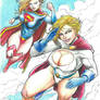 Supergirl and Power Girl flight by FAGNER LANDIM