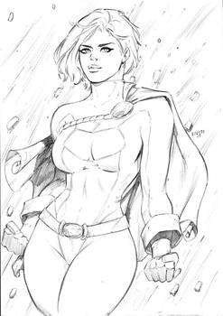 Power Girl rock shower by Laerte