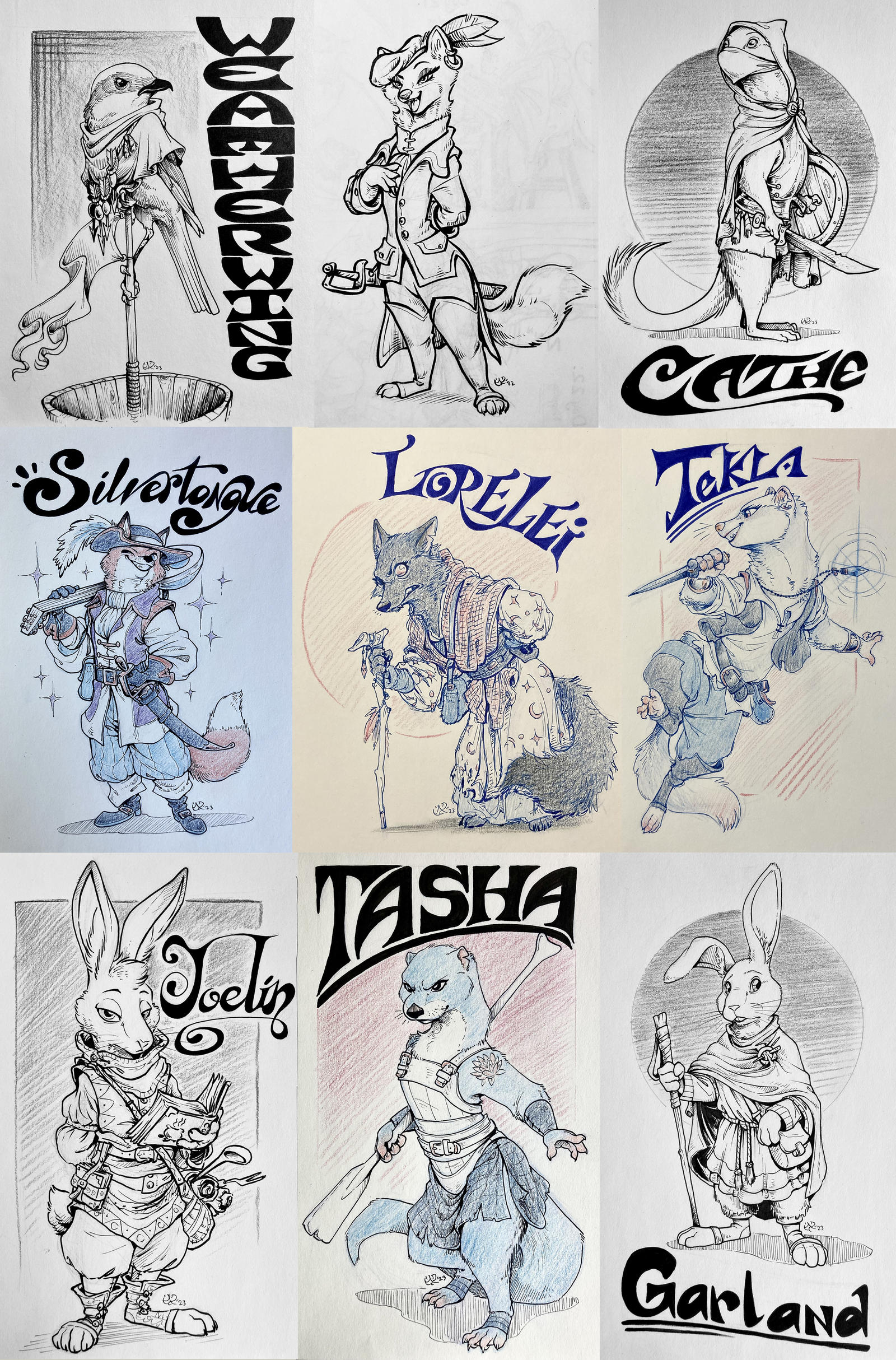 Redwall RPG Character Sketches by MalimarTheMage on DeviantArt