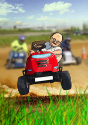 Lawnmower Racing Poster