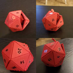 D20-shaped dice bag