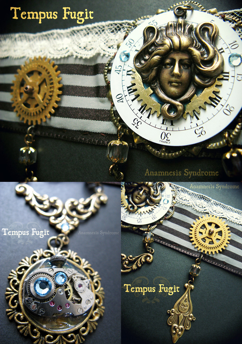 Tempus Fugit -steampunk choker