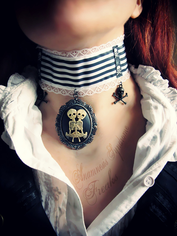 Choker Steampunk Circus Freaks Striped