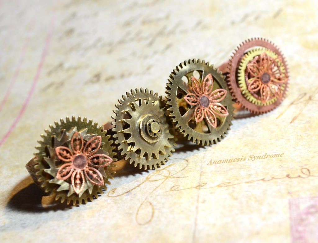 Steampunk Flower Rings