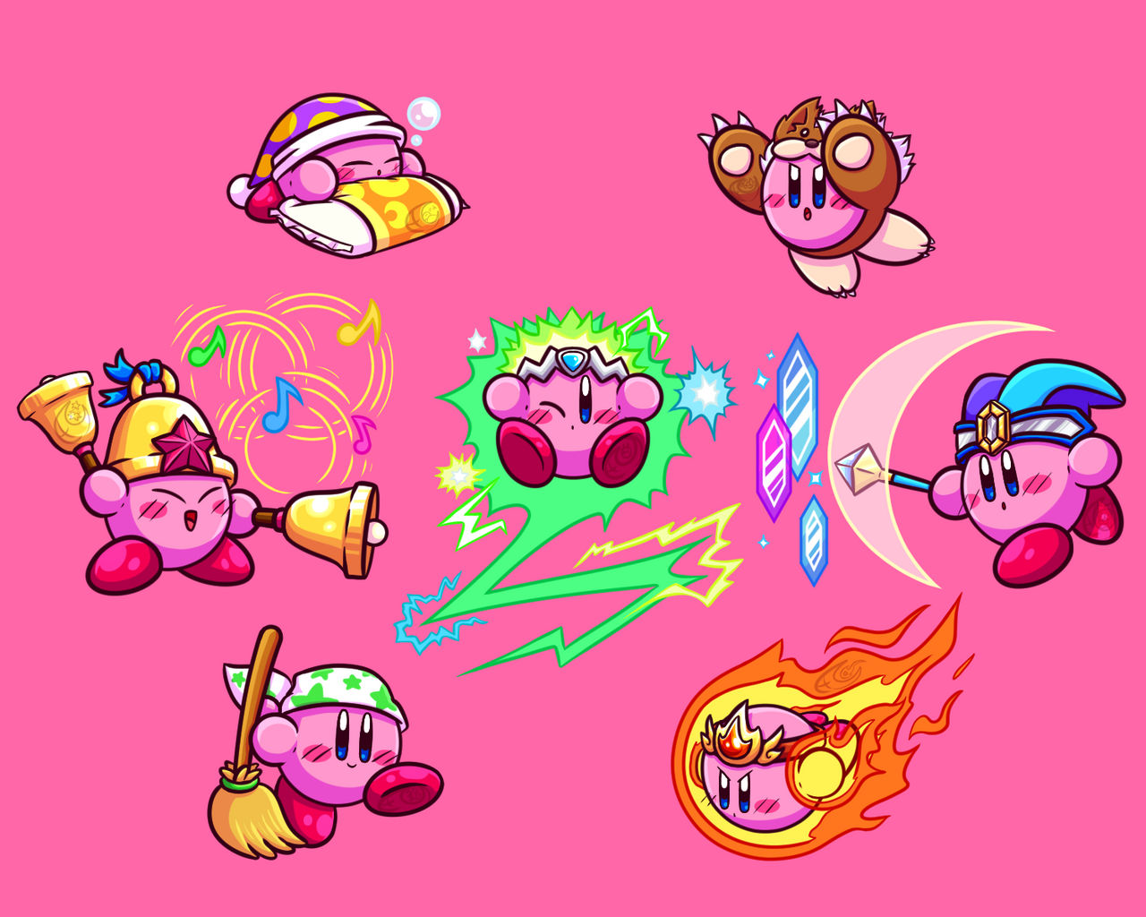 Kirby Super Star - All Copy Abilities 