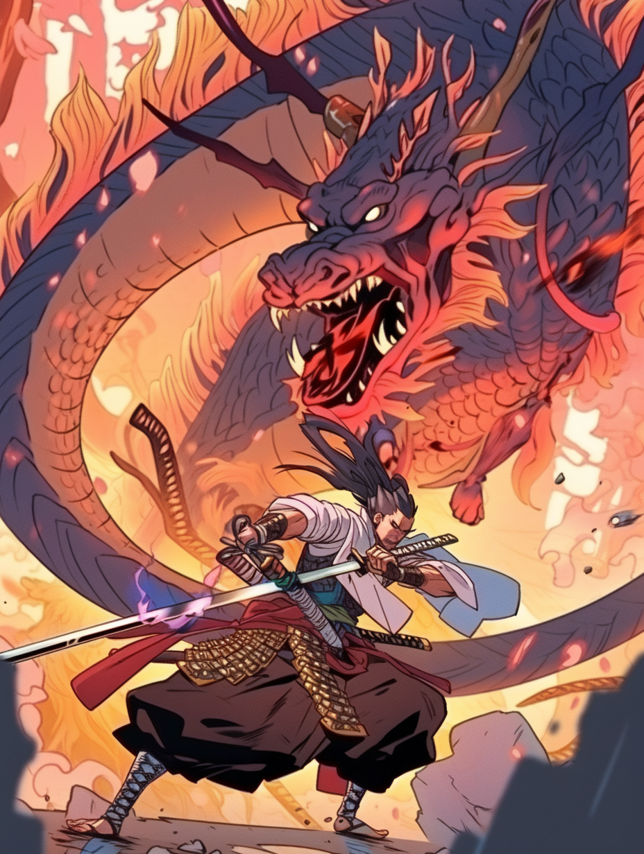Samurai and Dragon PART2 by restarib on DeviantArt