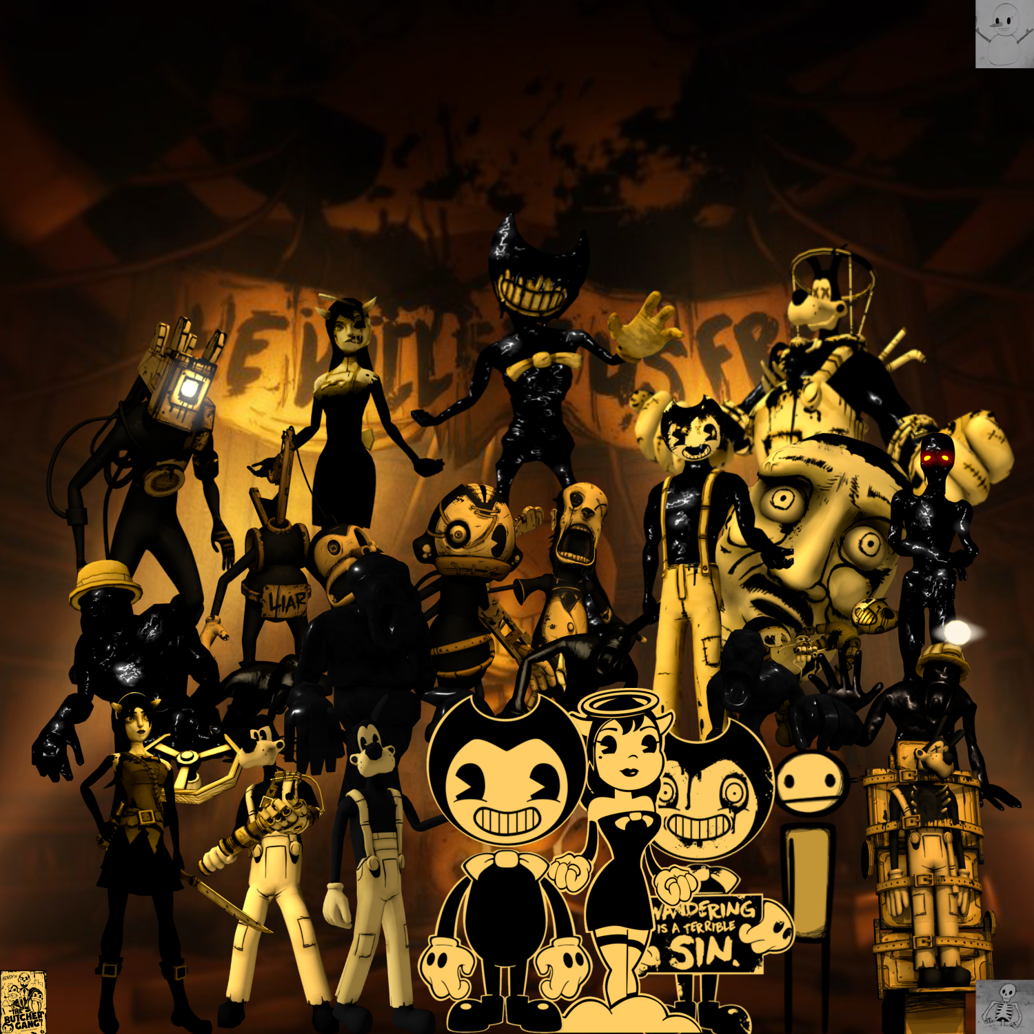 adventure bendy and the ink machine Characters by aidenmoonstudios on  DeviantArt