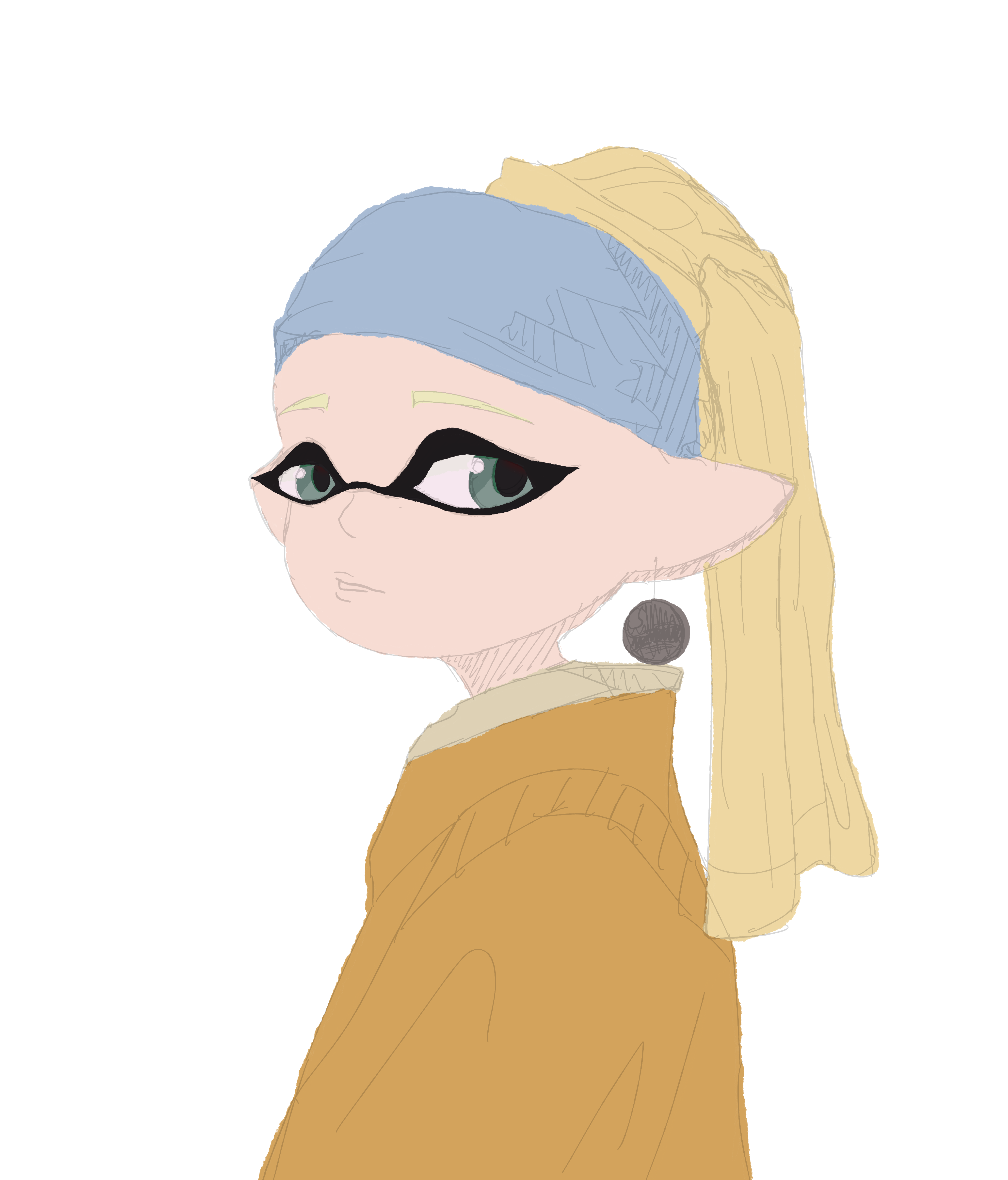 Inkling With A Pearl Earring WIP by GlutenFreeLactose on DeviantArt