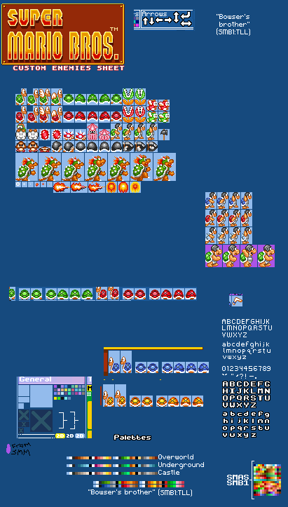 Smb1 Hitboxes Help needed. SMAS SMB1 custom enemies sheet by chewace on DeviantArt