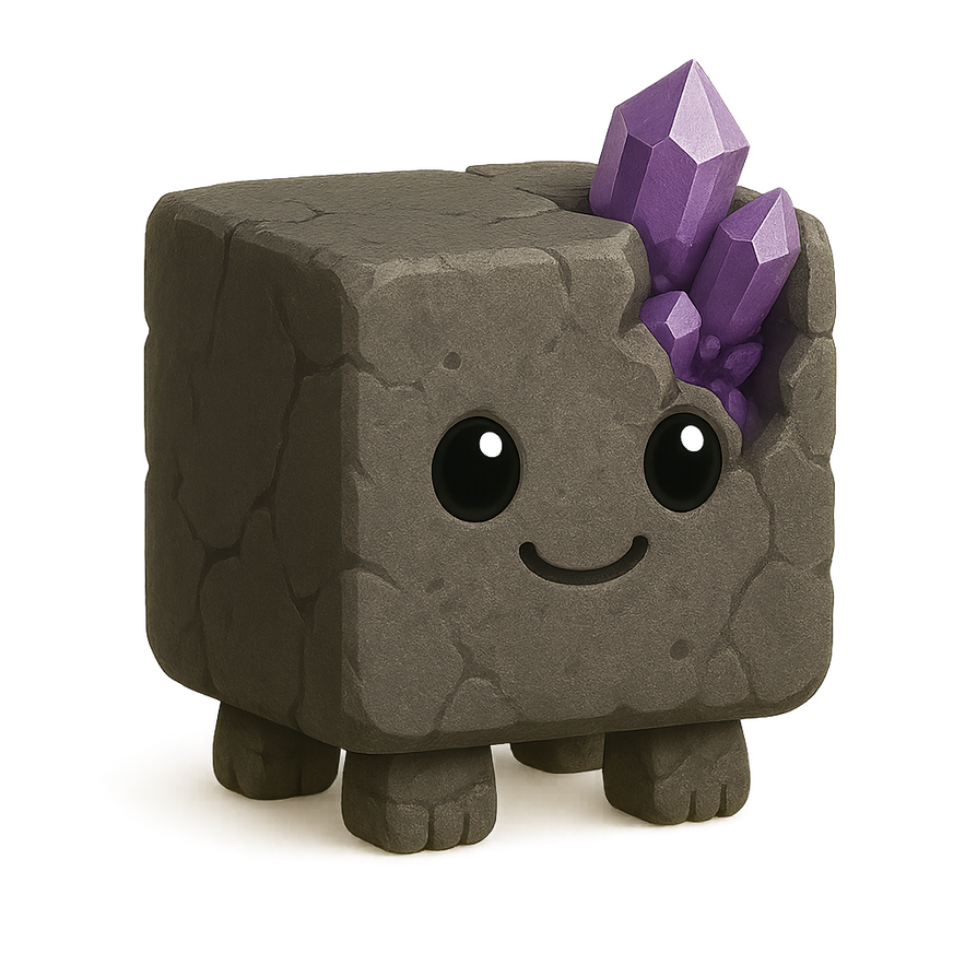 Cubie Rocks Cubee Geode Rock : The Hidden Block by Artifact3d on DeviantArt