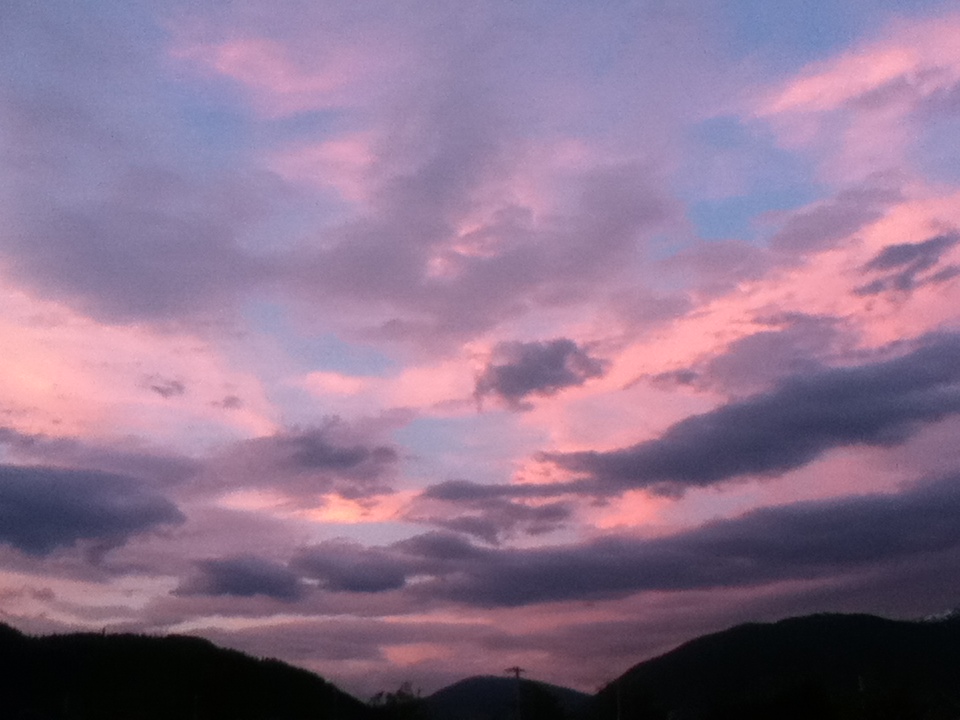 pink and blue cotton candy clouds