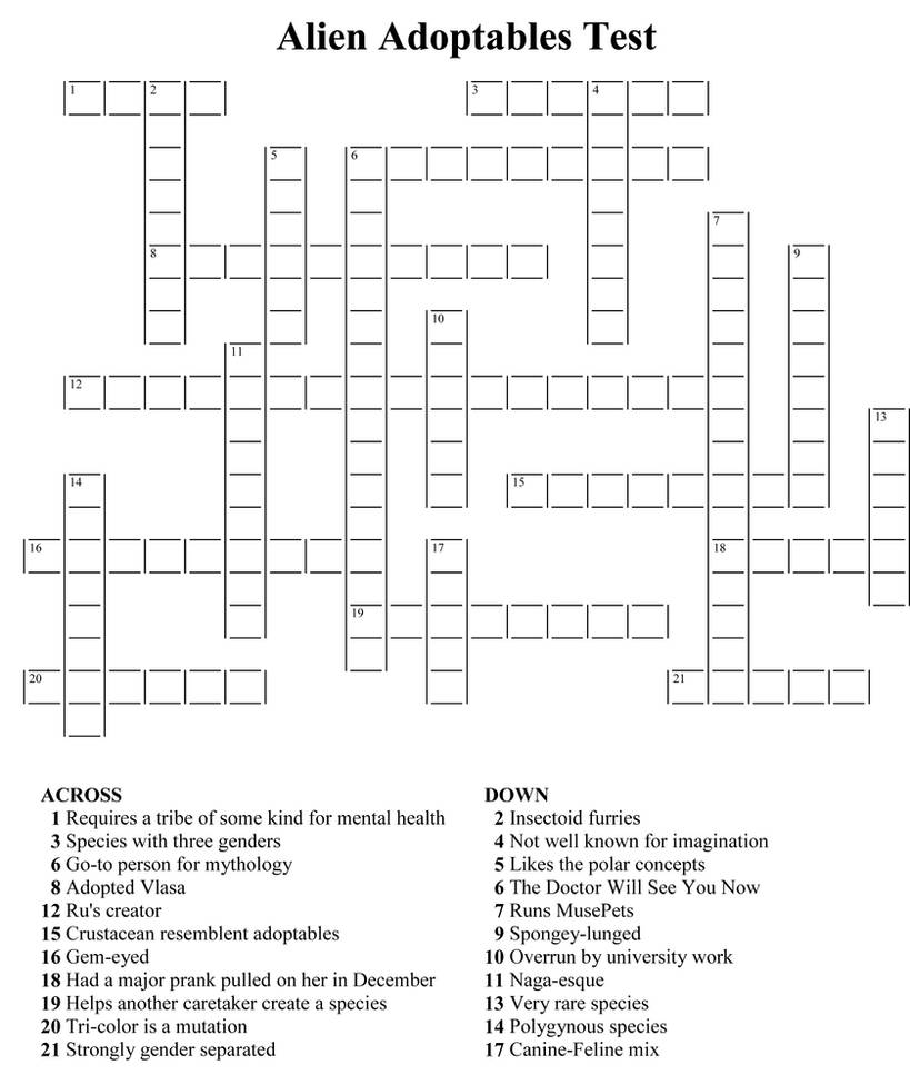 AA: Crossword Puzzle by toranekohybrid on DeviantArt AA: Crossword Puzzle by toranekohybrid on DeviantArt