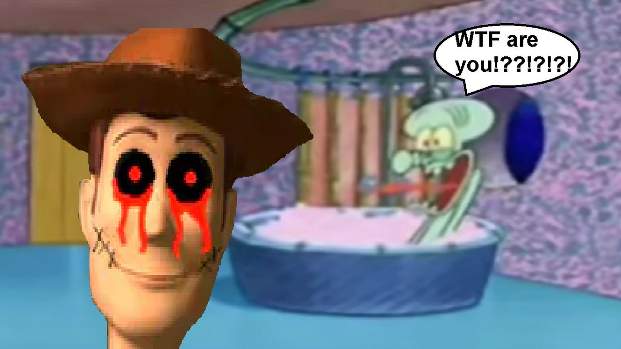 Woody.exe drops by Squidward's House by harounisbackbaby on DeviantArt