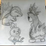 Pokemon starter sketches