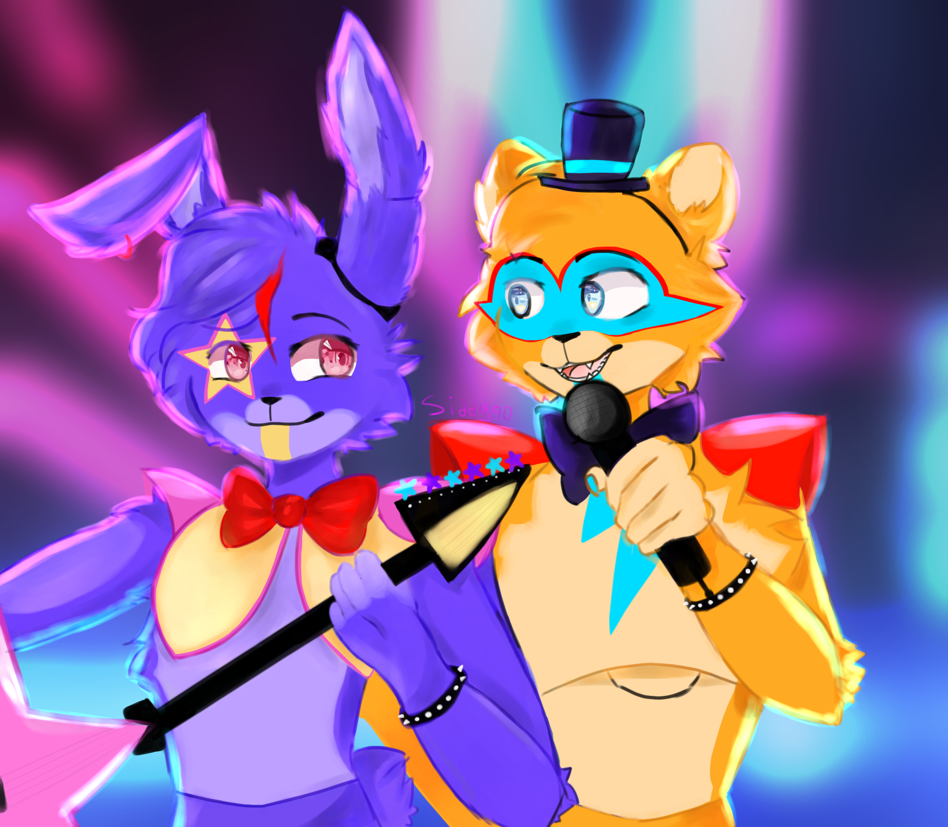 Glamrock Bonnie & Freddy by Poqunawff