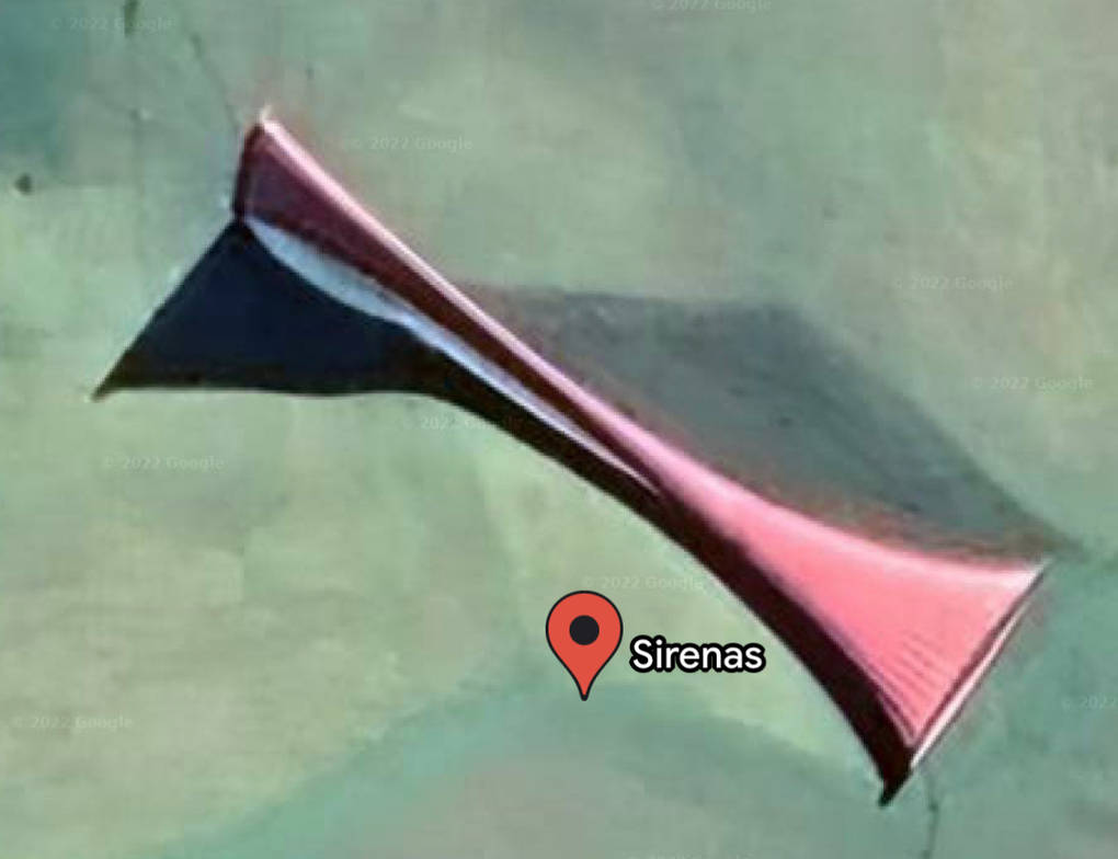 Real Siren head shown on google earth, Earth