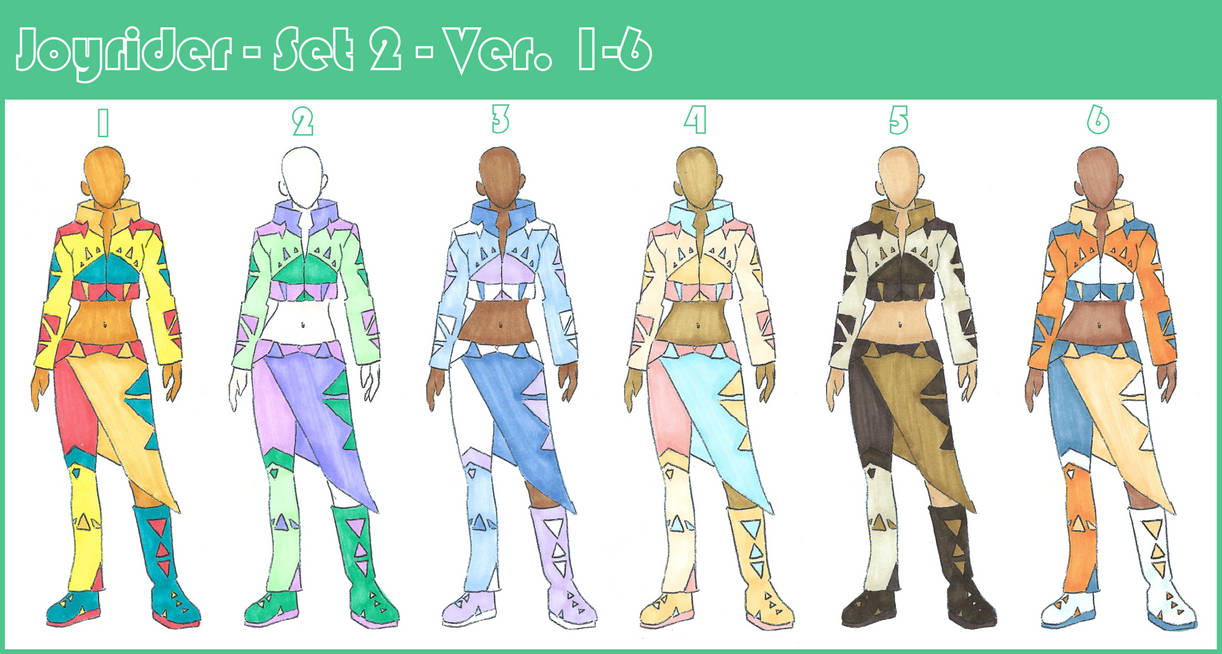 Joy Ride Rider Outfits Joyrider - Set 2 - 1-6 by LumaCruz on DeviantArt