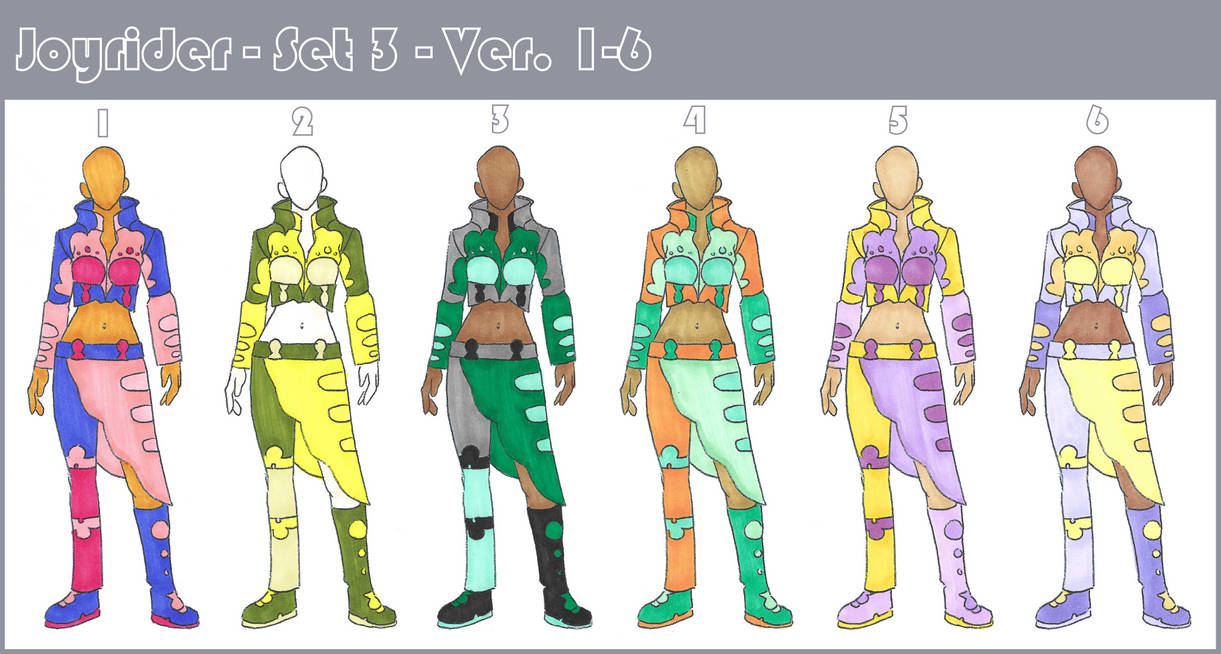 Joy Ride Rider Outfits Joyrider - Set 3 - 1-6 by LumaCruz on DeviantArt