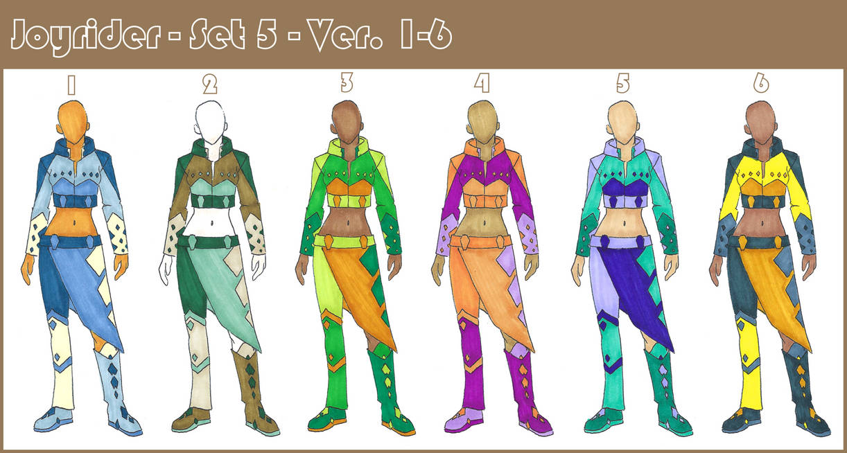Joy Ride Rider Outfits Joyrider - Set 5 - 1-6 by LumaCruz on DeviantArt