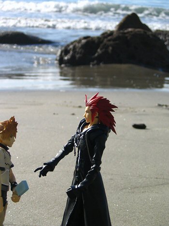 axel and roxas at the beach 1