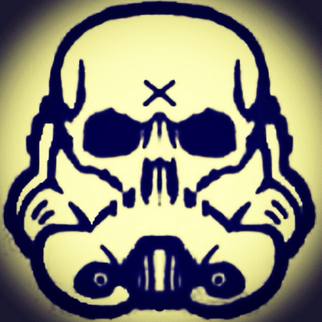 Stormtrooper Skull Logo for Murderink Tattoos Aust