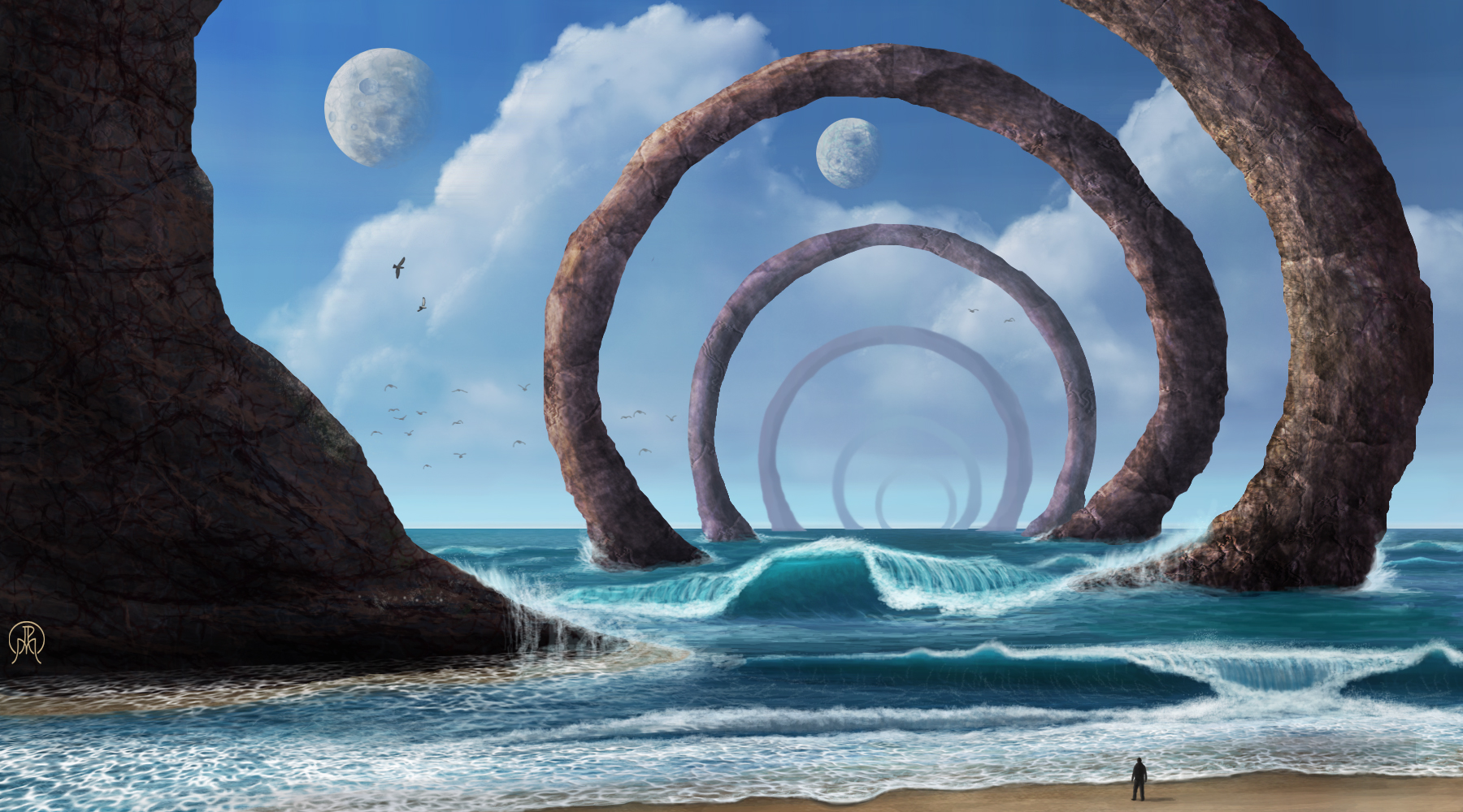 Shore of Stone Rings by Spacepretzel
