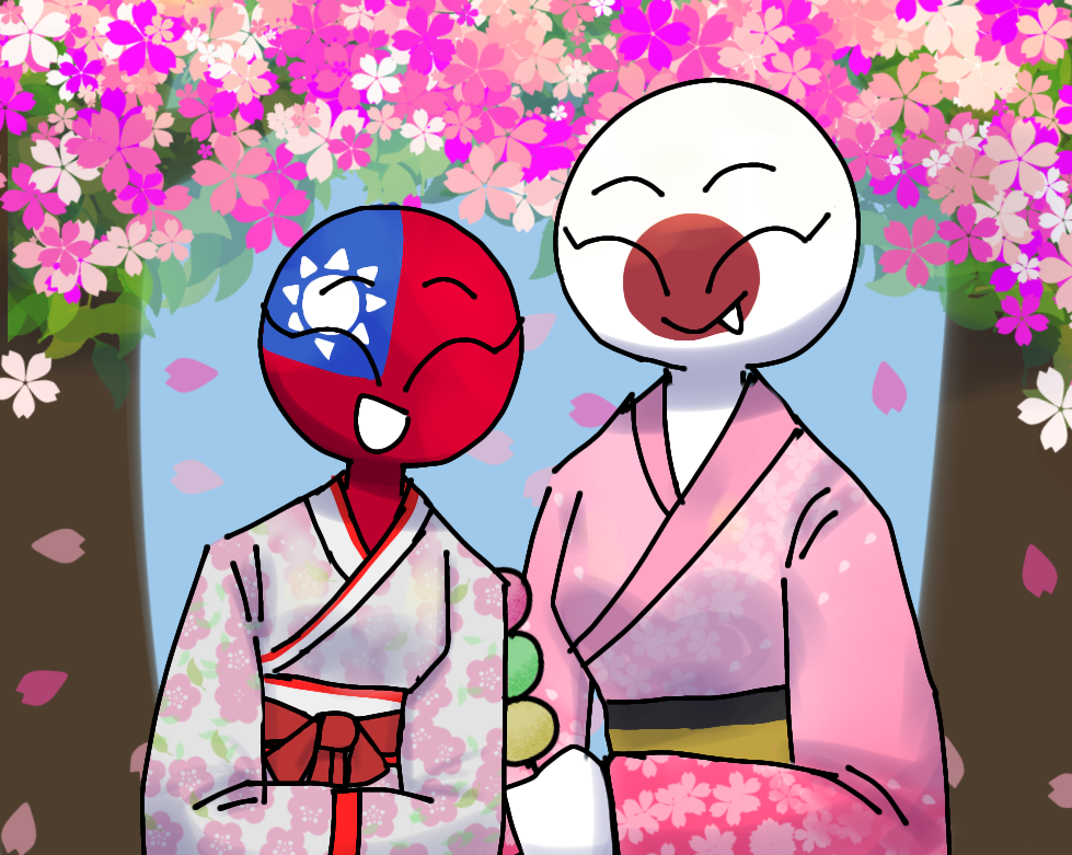 countryhumans japan x taiwan  Country art, Art folder, Art diary