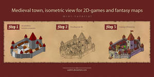 Medieval town in isometric view tutorial