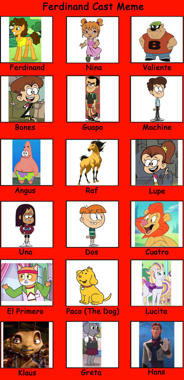 My Ferdinand cast meme by kait111 on DeviantArt
