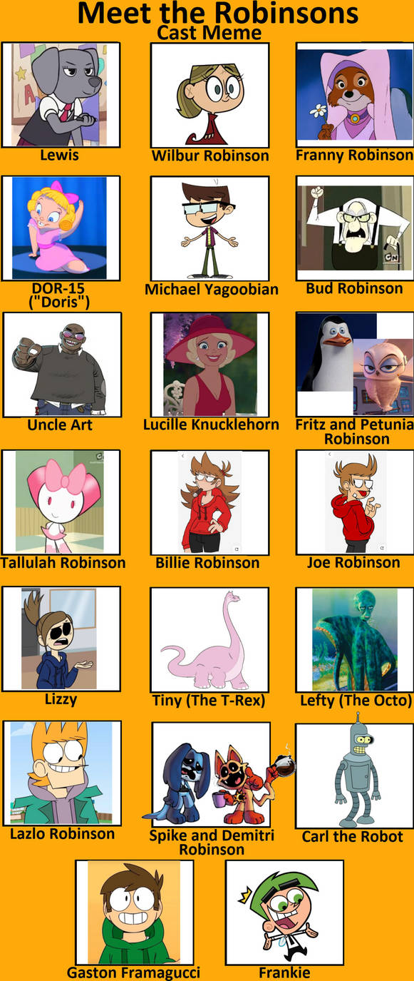 My meet the Robinsons cast meme by kait111 on DeviantArt
