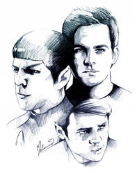 Star Trek - Kirk,Spock + Bones