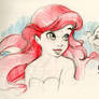 Ariel and Flounder Sketch