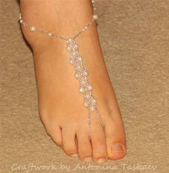 White pearl anklets