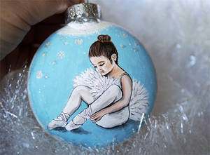 Little Ballerina hand painted Christmas tree ball