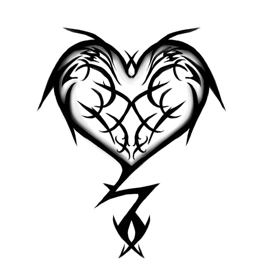 Tribal Heart Tattoo Design by fluffysinu on DeviantArt