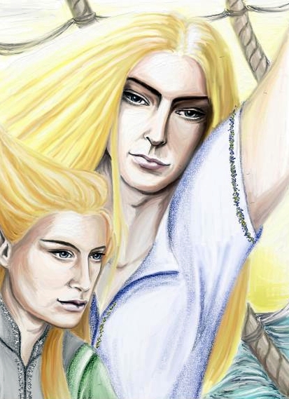 Finrod and Aegnor colored