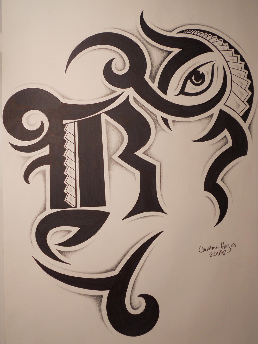 Тату трайбл буквы