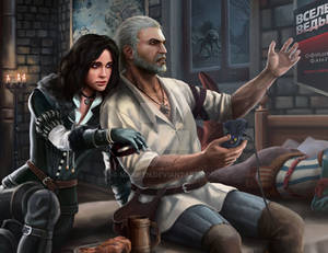 Geralt from Rivia and Yennefer from Vengerberg