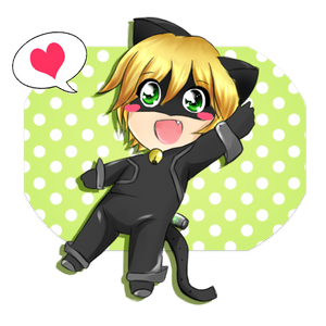 Chat-Noir-Chibi + Speed Paint by Fineprincess100