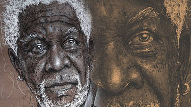 Morgan Freeman - Portrait | Drawing | Pen drawing