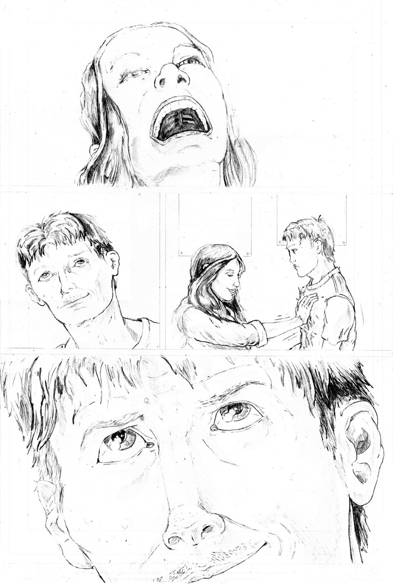 Peter Parker penciled practice pages page five