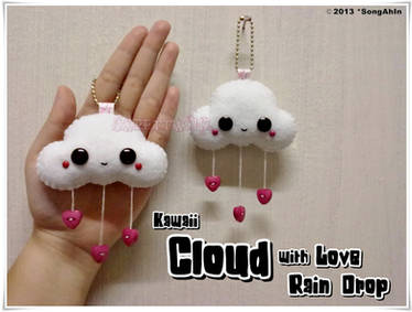 Kawaii Cloud with Love Rain Drop