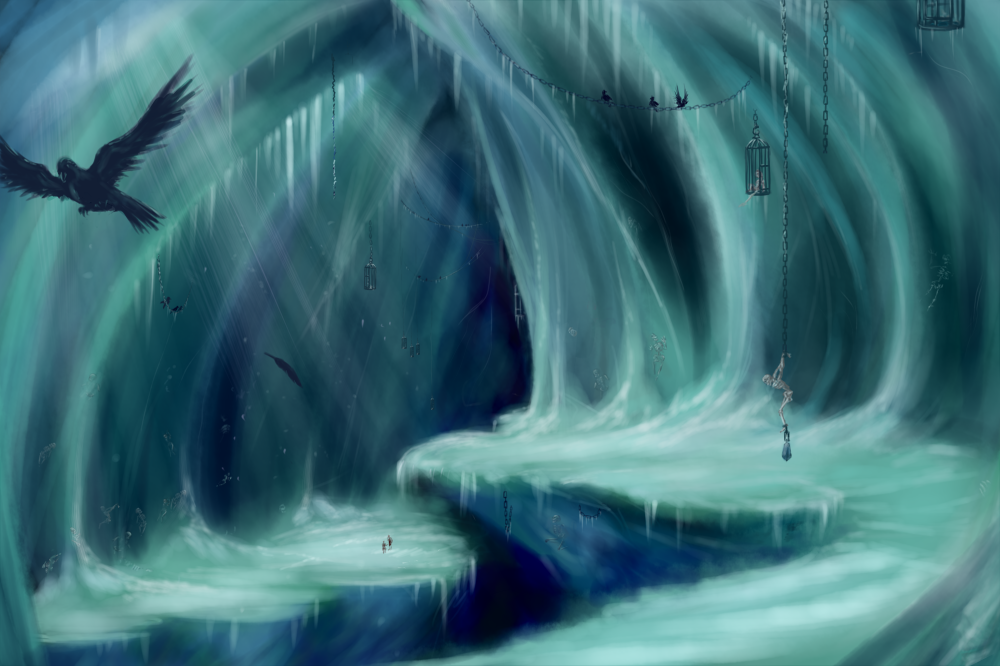 Ice crevasse dungeon design