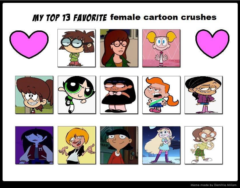 My Top 13 Favorite Female Cartoon Crushes by hodung564 on DeviantArt