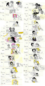 28 small kiss drawings