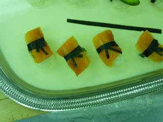 Nagirizushi. salt cured salmon